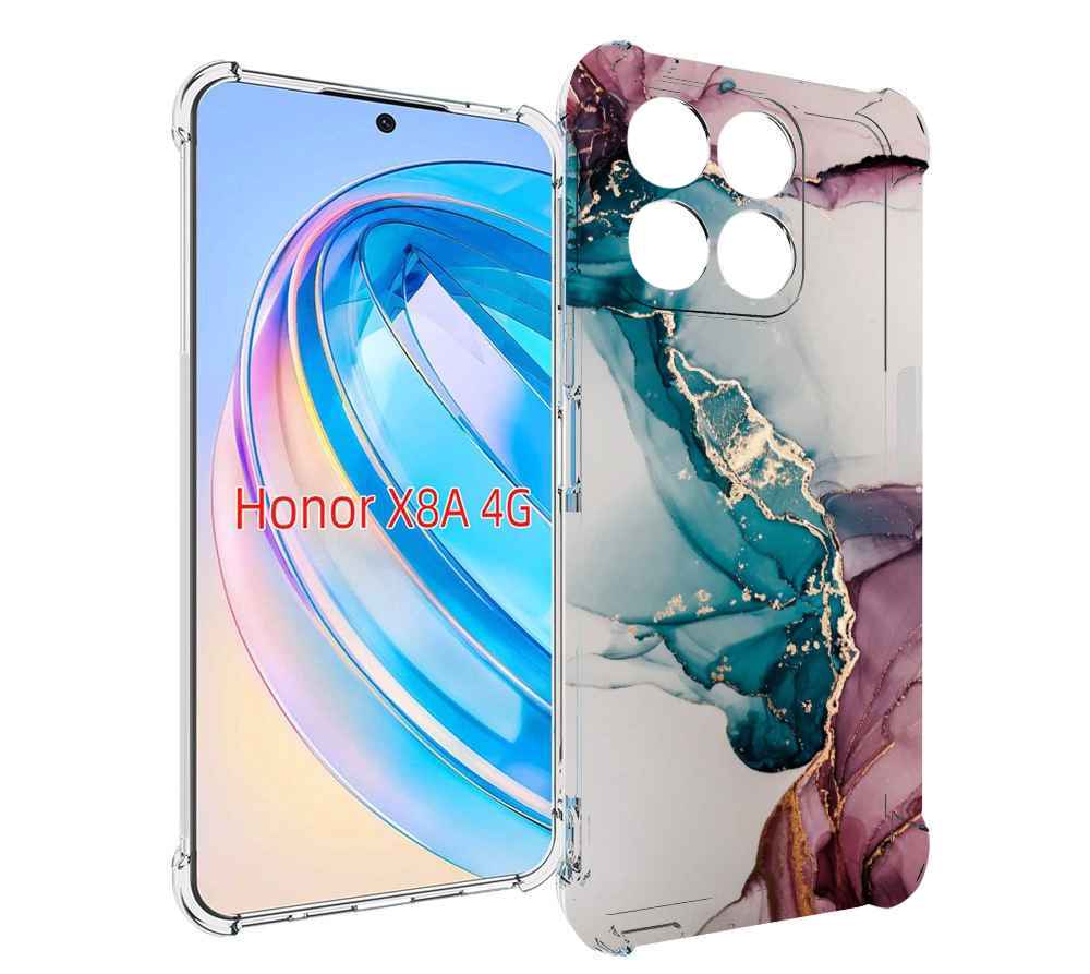 

Чехол MyPads фиолетовый синий краски для Honor X8a, Tocco
