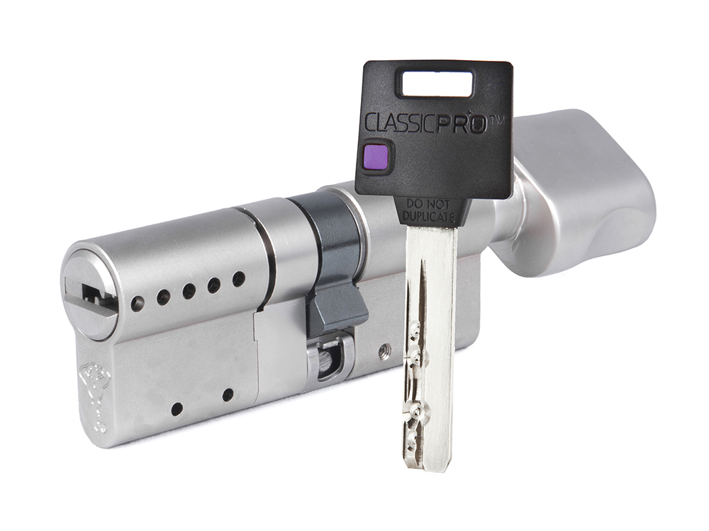 

Цилиндр Mul-t-Lock Classic Pro ключ-вертушка (размер 31х50 мм) - Никель, Флажок (5 ключей), Серебристый