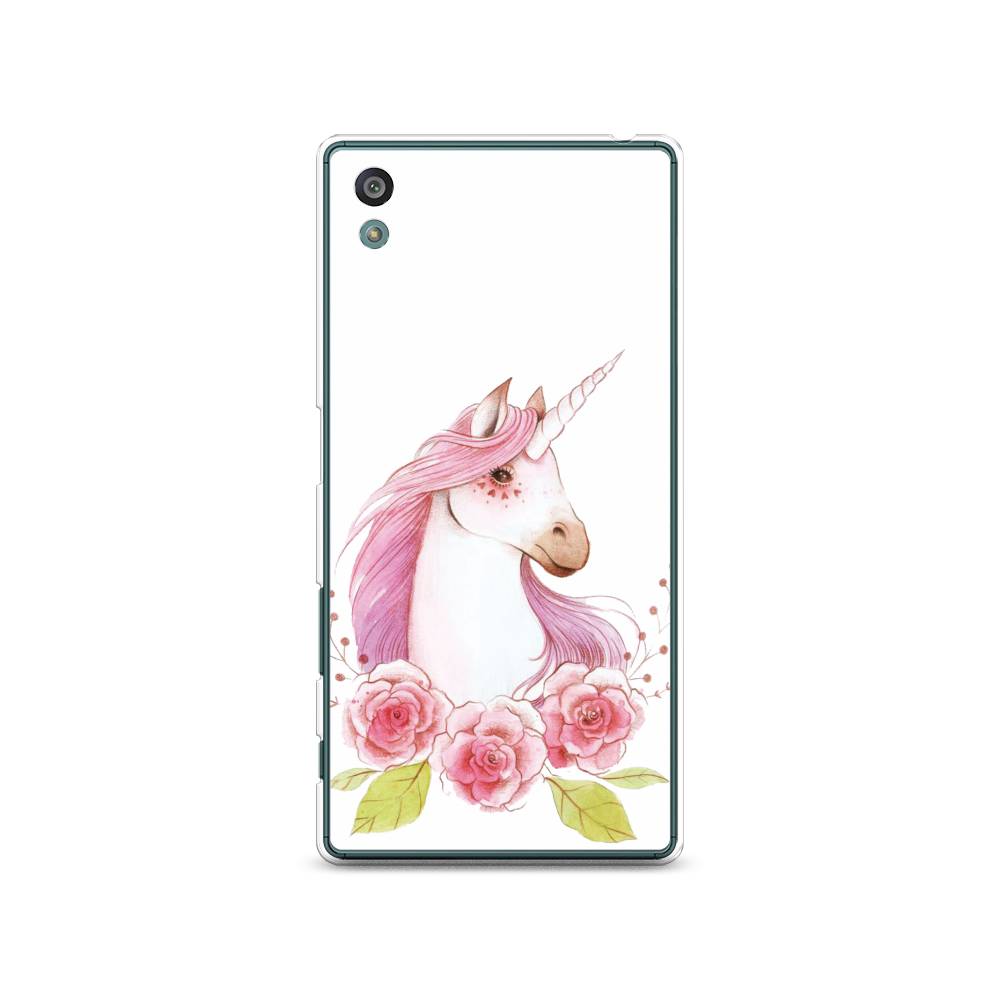 

Чехол на Sony Xperia Z5 (Z5 Dual) "Единорог цветы", Белый;розовый;серый, 52150-1