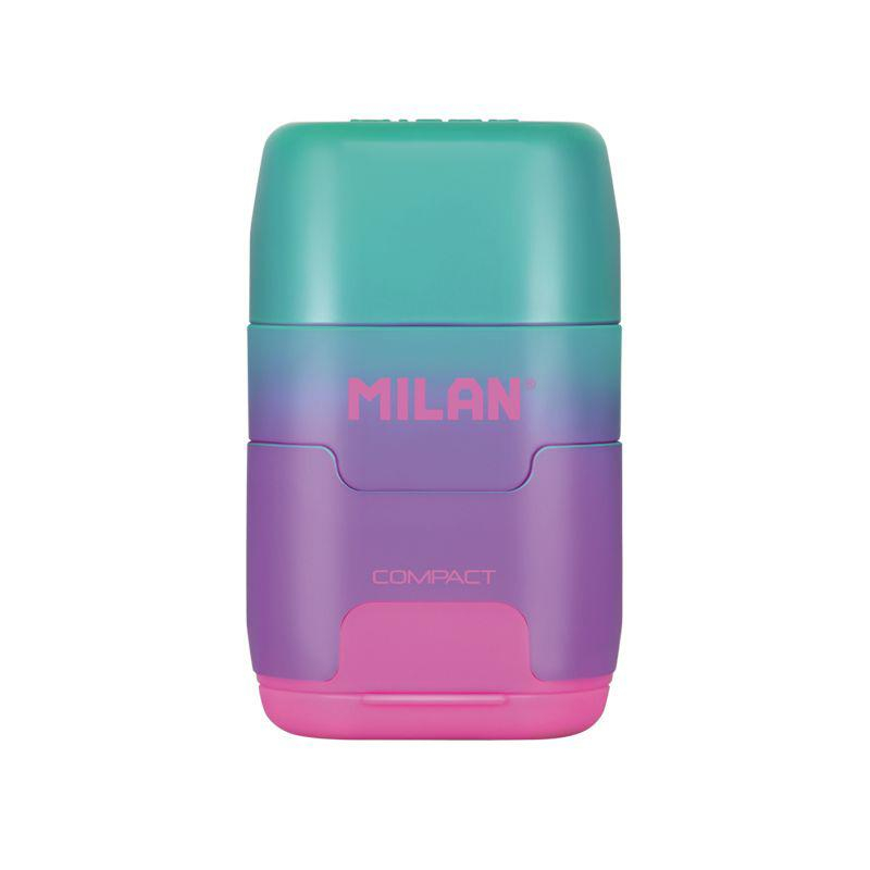 

Ластик точилка COMPACT с 2 см ластиками в упак с европодвесом BYM10451 Milan 1401589, Разноцветный