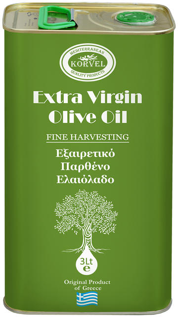 фото Оливковое масло экстра вирджин греция, korvel, жестяная канистра 3 л