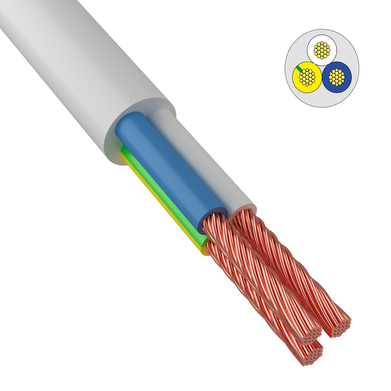 фото Провод соединительный пвс 3х4,0 мм² 100 м белый гост 7399-97 калужский кабельный завод