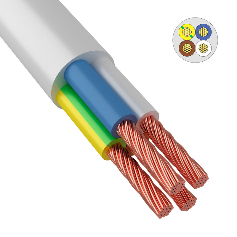 фото Провод соединительный пвс 4х1,0 мм² 100 м белый гост 7399-97 калужский кабельный завод