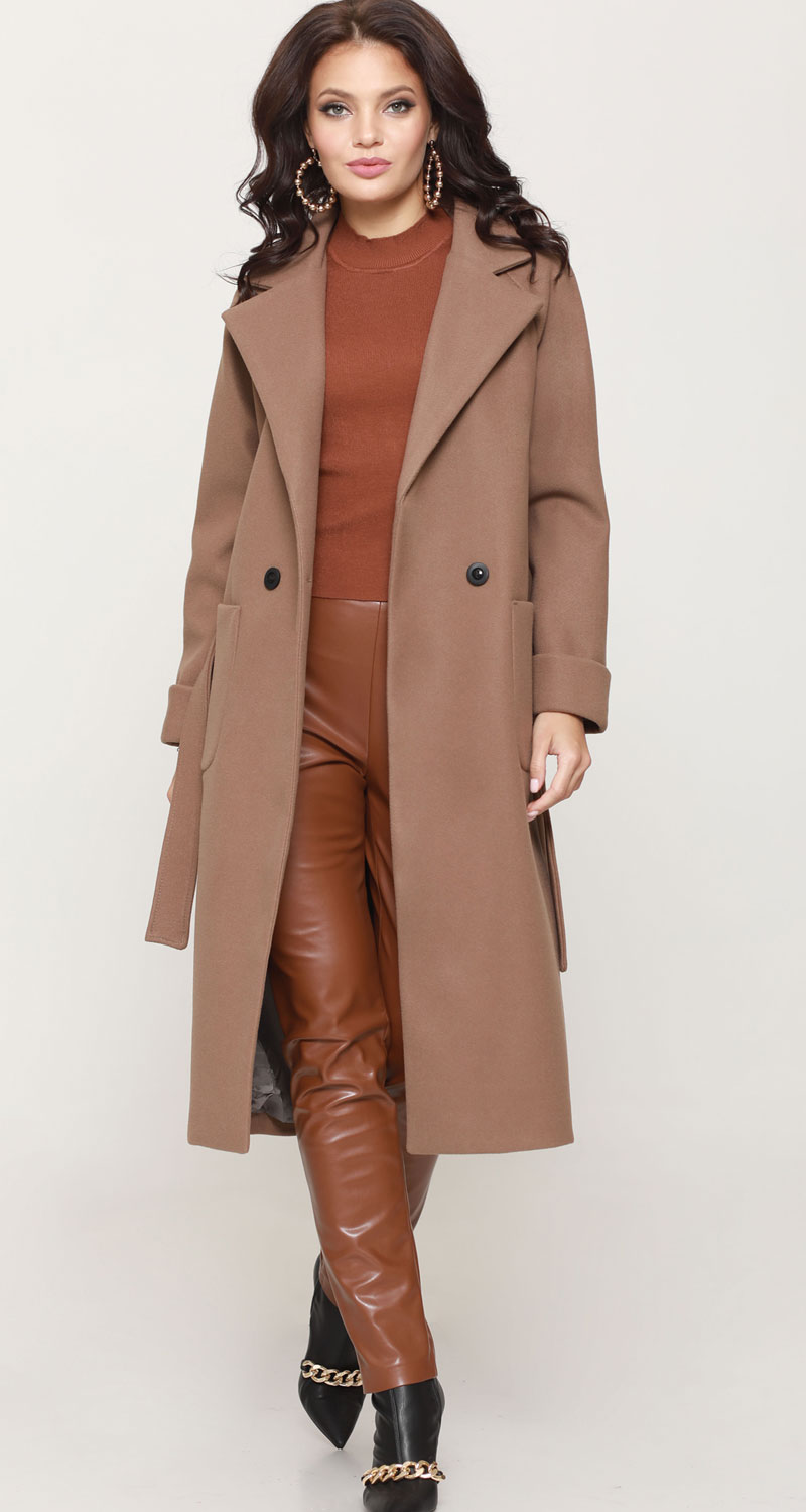фото Пальто женское миллена шарм планы на осень коричневое 48 ru