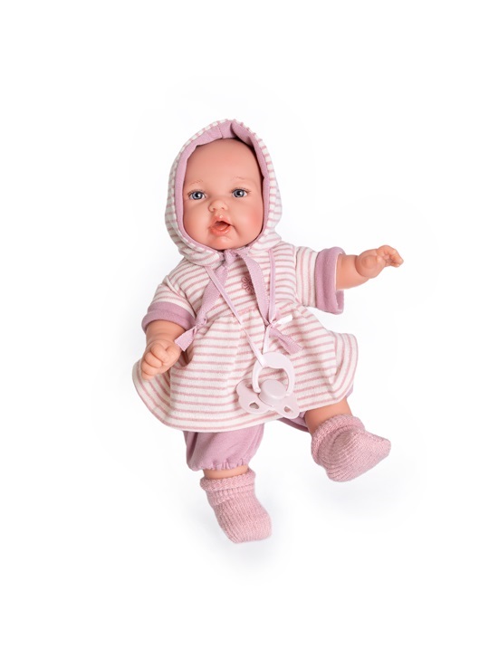 Кукла Antonio Juan Малышка в розовой кофте с капюшоом, 12237