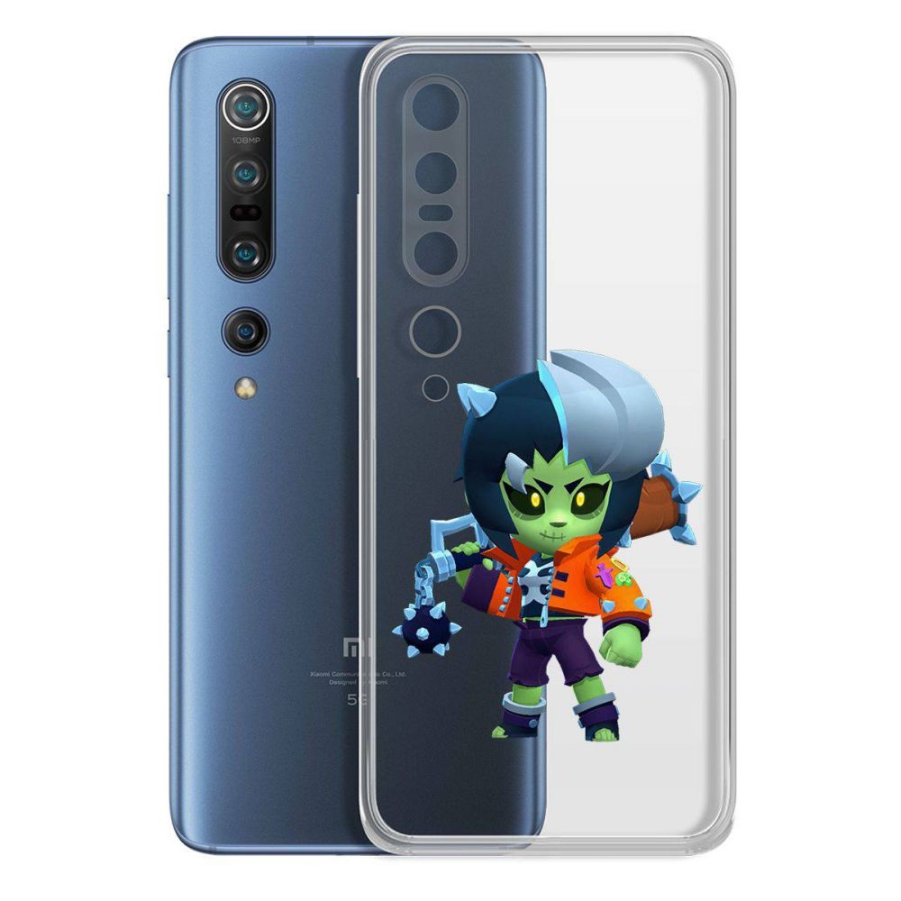 

Чехол-накладка Brawl Stars-ЗомБиби для Xiaomi Mi 10/Mi 10 Pro, Прозрачный