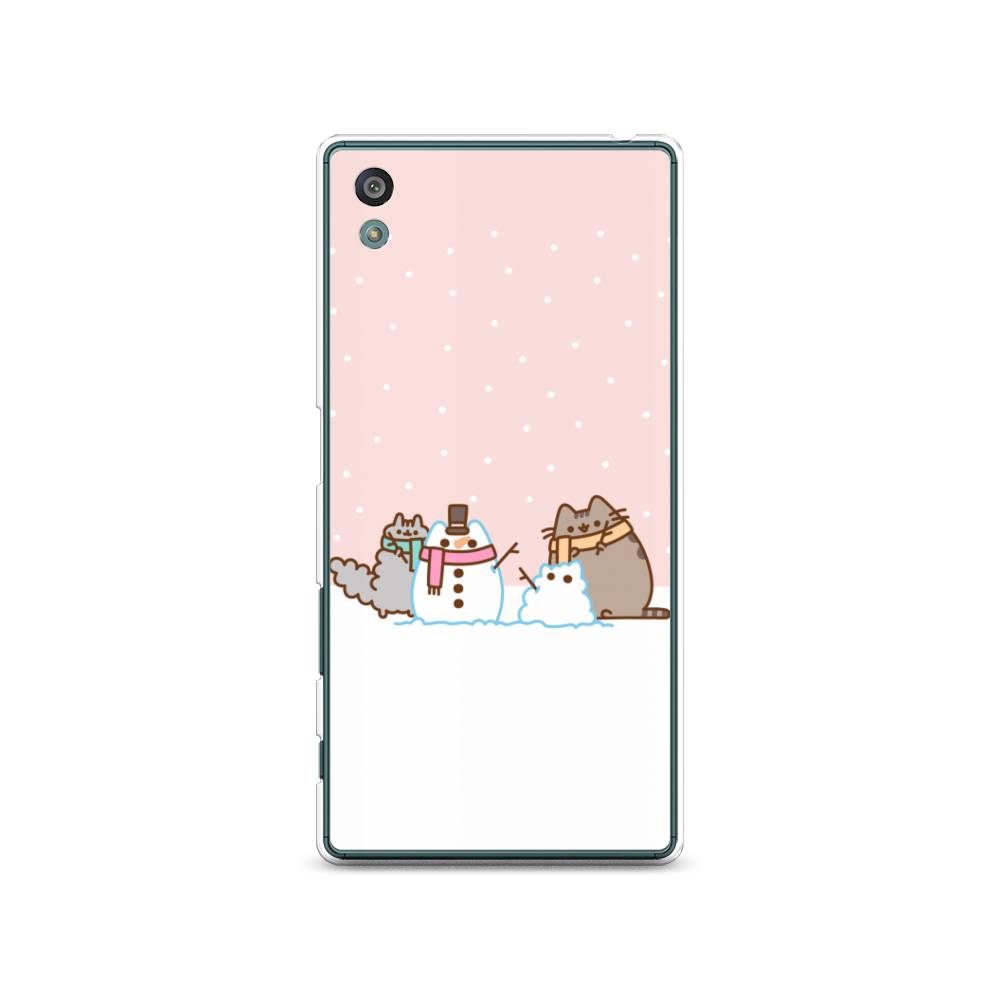 

Чехол на Sony Xperia Z5 (Z5 Dual) "Котики в снегу", Розовый;белый;серый, 52150-5