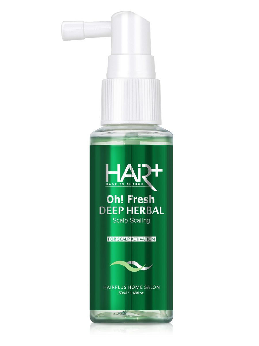 Травяной тоник-спрей Hair Plus Oh! fresh deep herbal Scalp Scaling для кожи головы 50мл лидокаин спрей местн 100мг мл 650 доз 38г 50мл