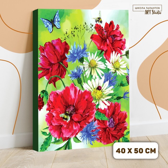 

Картина по номерам на холсте с подрамником «Маки» 40x50 см