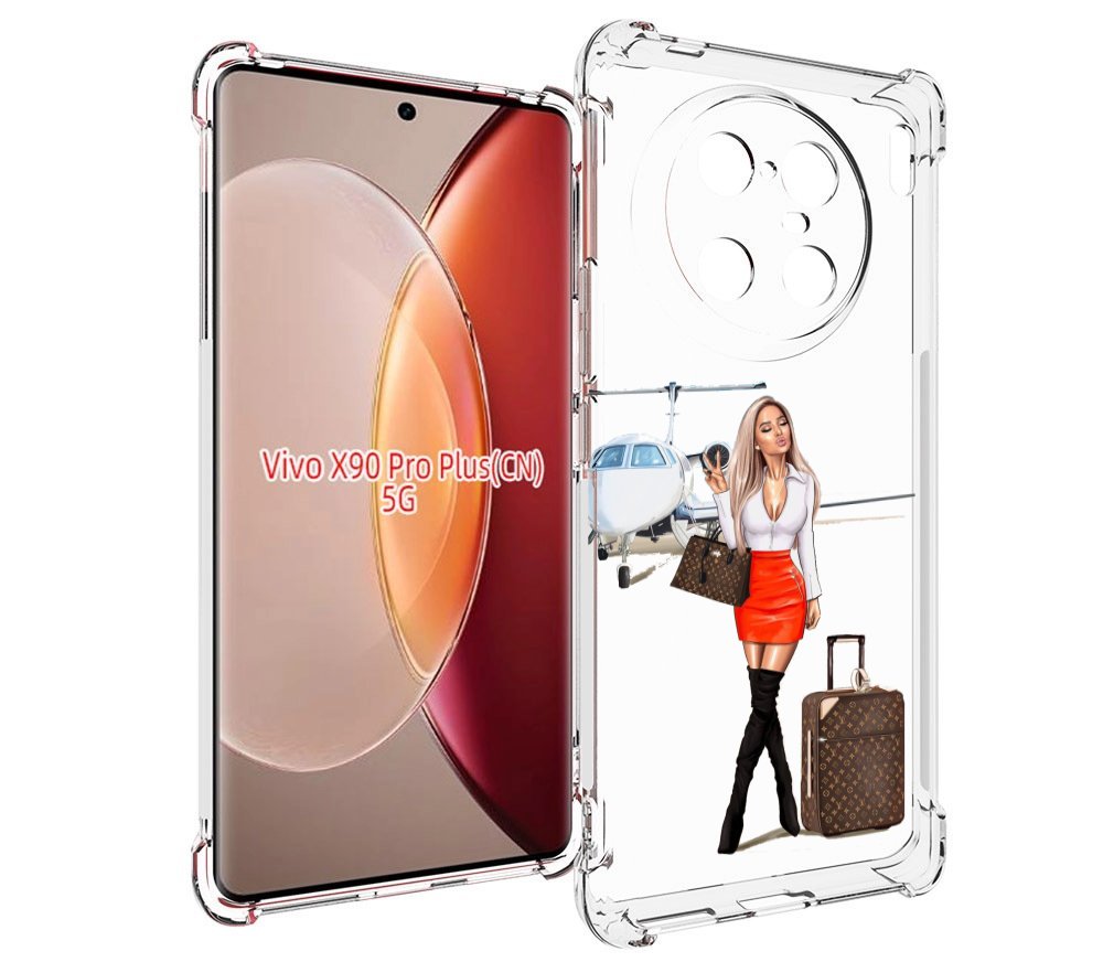 

Чехол MyPads Деловая-девушка женский для Vivo X90 Pro Plus, Прозрачный, Tocco