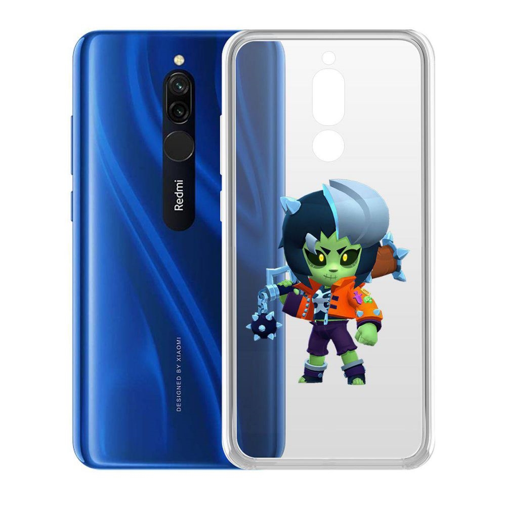 

Чехол-накладка Brawl Stars-ЗомБиби для Xiaomi Redmi 8, Прозрачный