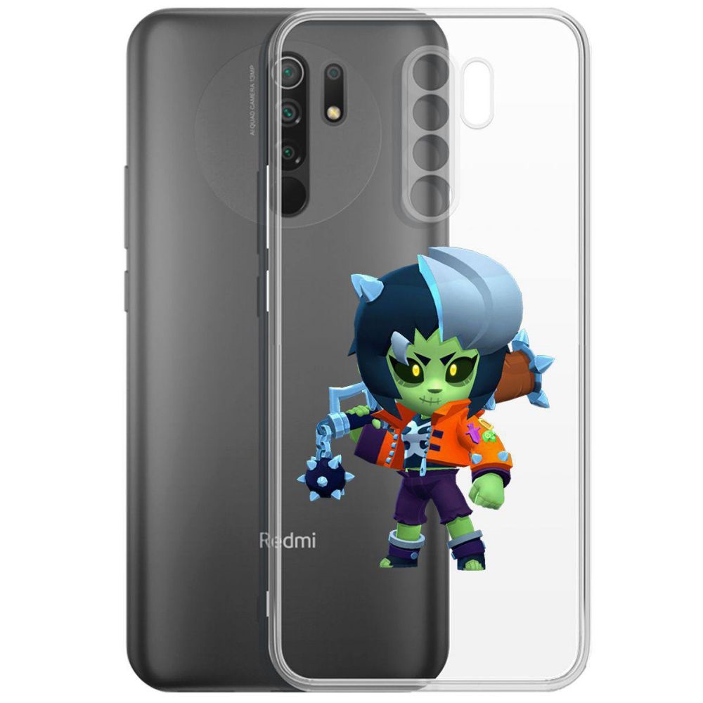 

Чехол-накладка Brawl Stars-ЗомБиби для Xiaomi Redmi 9, Прозрачный