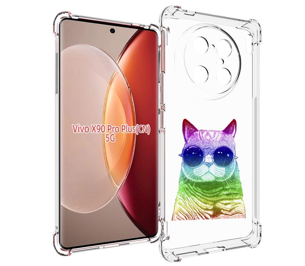 

Чехол MyPads Кот в очках для Vivo X90 Pro Plus, Прозрачный, Tocco