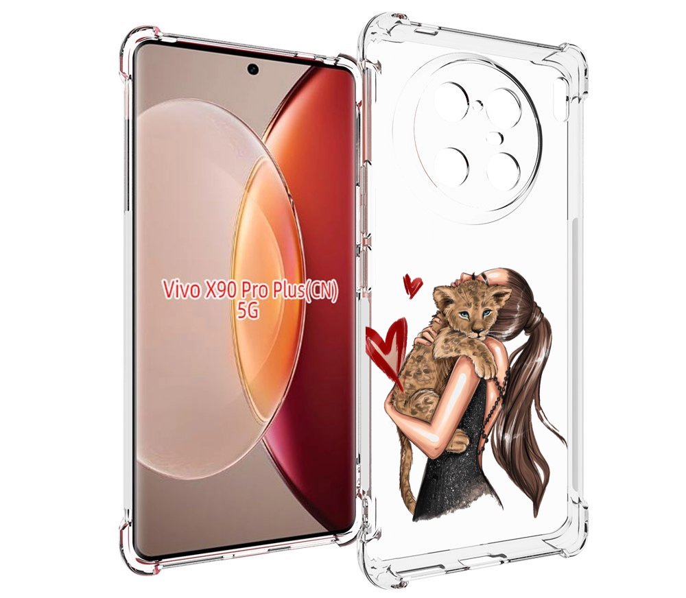 

Чехол MyPads Кошачья-любовь для Vivo X90 Pro Plus, Прозрачный, Tocco