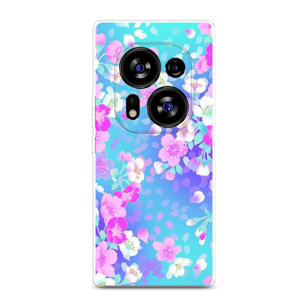 

Чехол Awog на Tecno Phantom X2"Яблоневые цветы", Голубой;розовый;белый, 303350-8