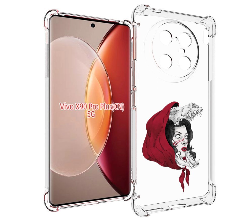 

Чехол MyPads Красная шапочка и волк женский для Vivo X90 Pro Plus, Прозрачный, Tocco