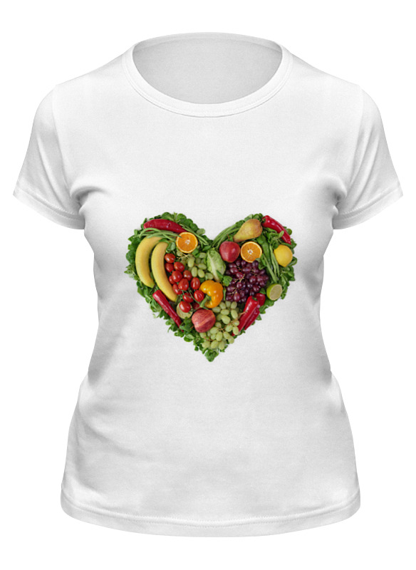 

Футболка женская Printio Fruit heart белая XL, Белый, Fruit heart