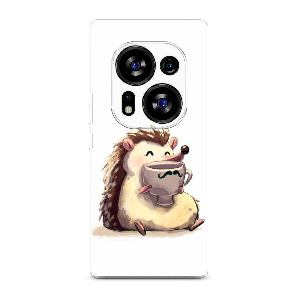 

Чехол Awog на Tecno Phantom X2"Еж кофеман", Белый;коричневый;бежевый, 303350-10