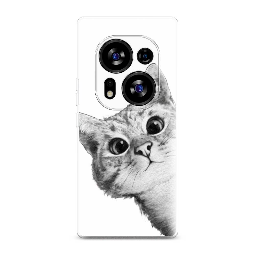 

Чехол Awog на Tecno Phantom X2"Кот рисунок черно-белый", Черный, 303350-1