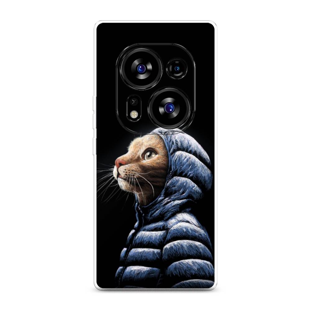 

Чехол Awog на Tecno Phantom X2"Кот в капюшоне", Черный;бежевый;синий, 303350-2