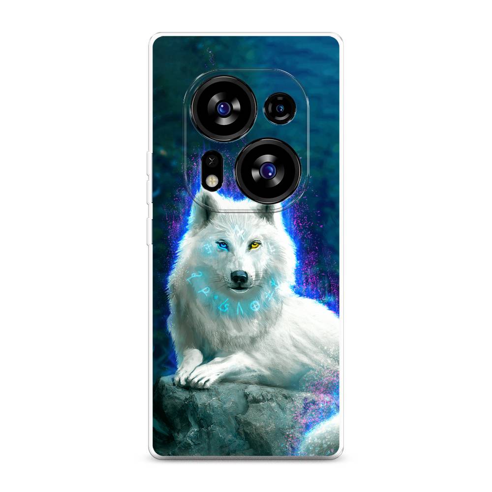 

Чехол Awog на Tecno Phantom X2"Белоснежный волк", Белый;зеленый;фиолетовый, 303350-2
