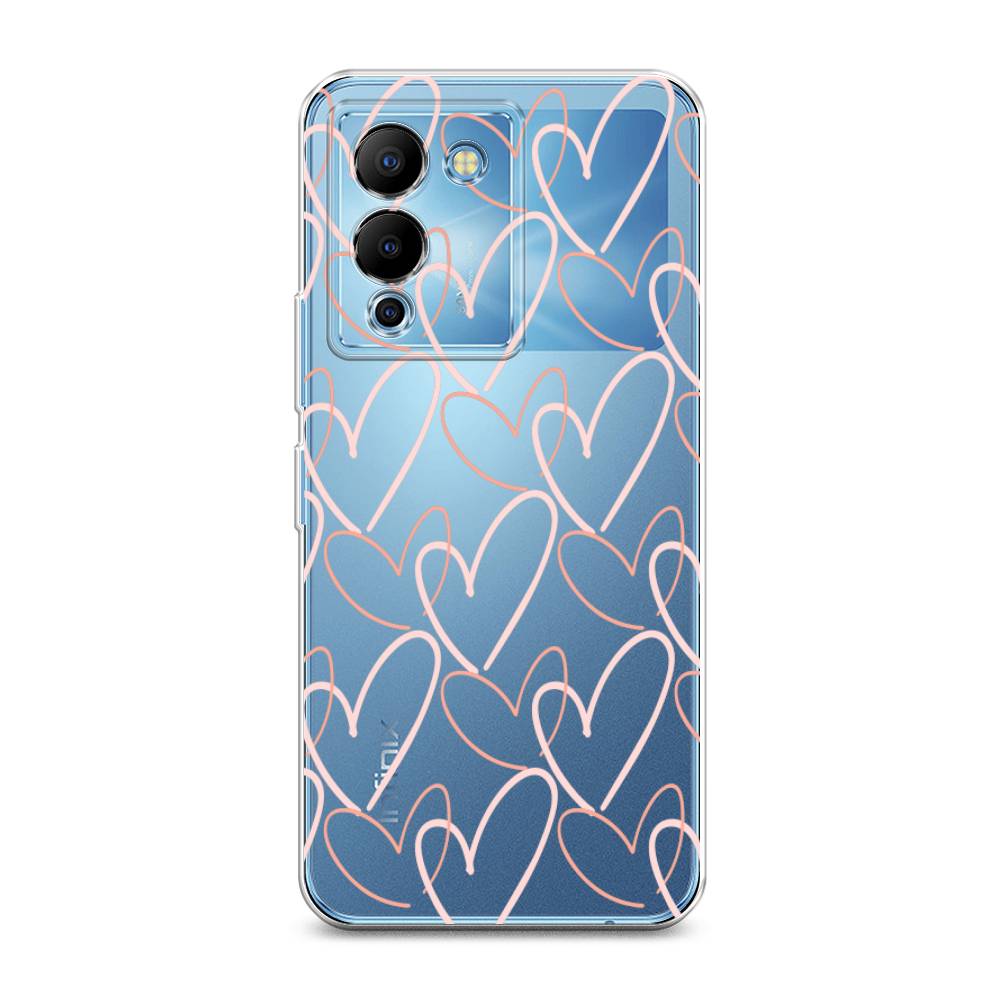 

Чехол на Infinix Note 12 G96 "Узор из сердечек", Розовый;бежевый, 3101550-6