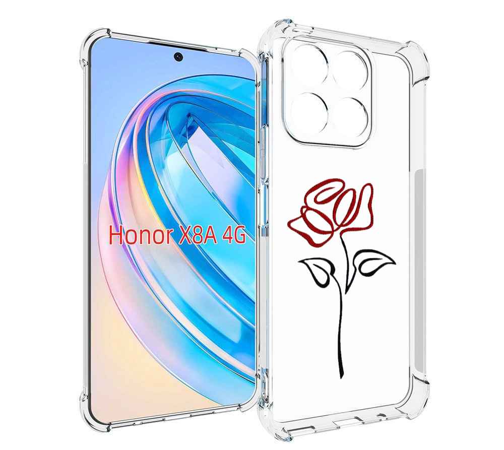 

Чехол MyPads цветок в одну линию для Honor X8a, Tocco