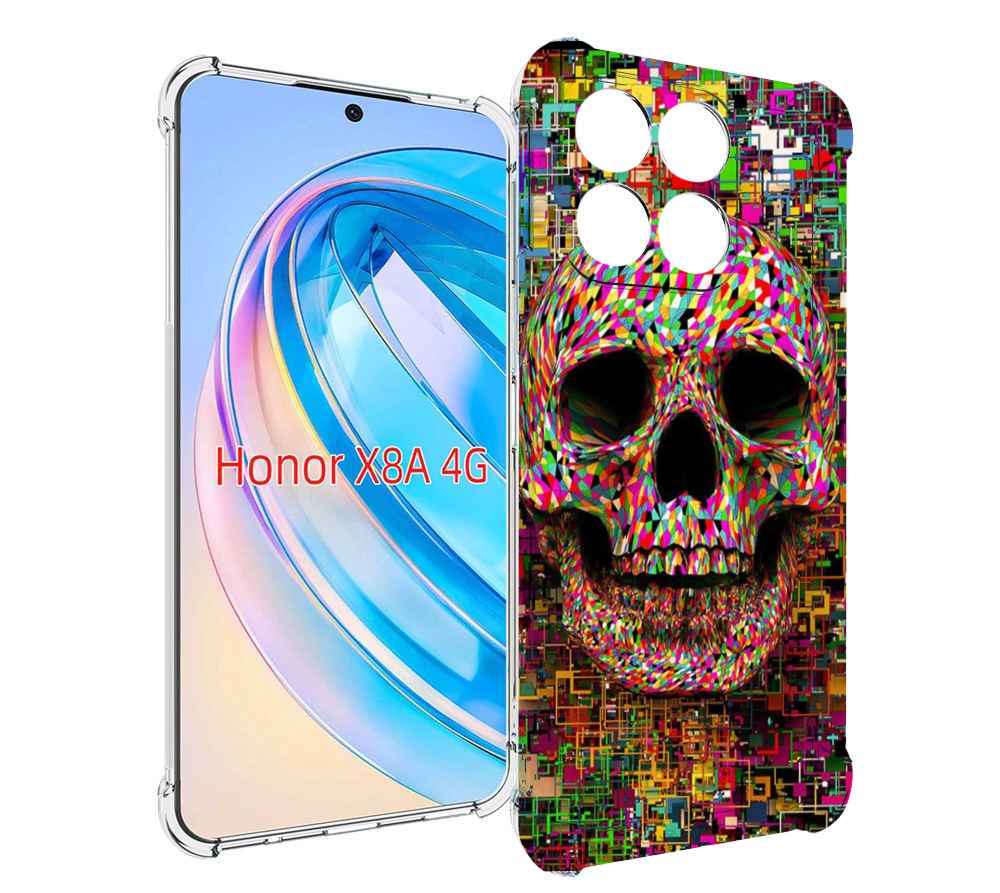

Чехол MyPads череп красочные цвета для Honor X8a, Tocco