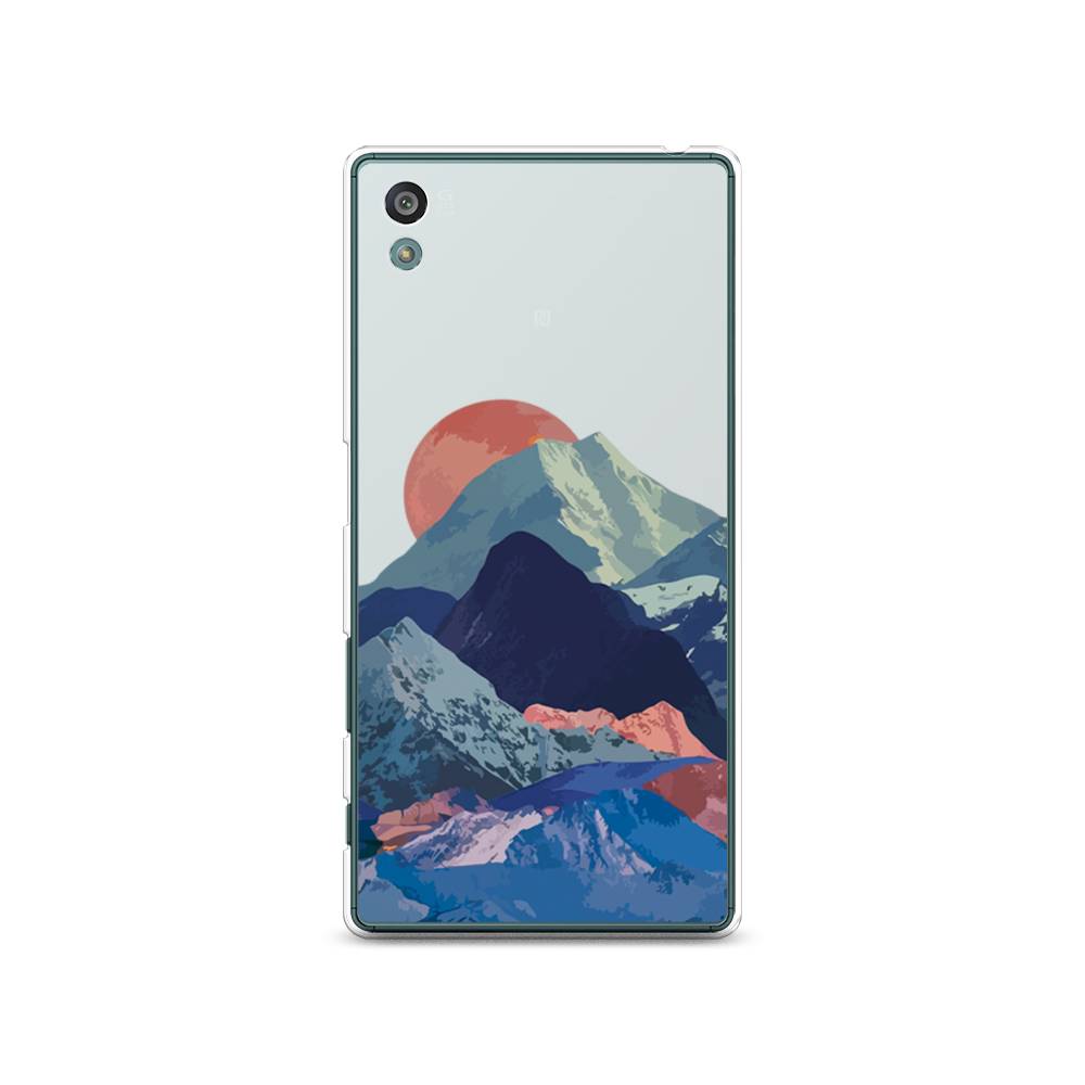 

Чехол на Sony Xperia Z5 (Z5 Dual) "Закат в снежных горах", Красный;серый;голубой, 52150-2