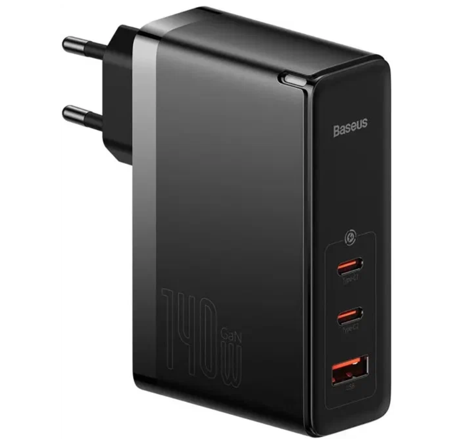 

Сетевое зарядное устройство Baseus GaN5 Pro Fast Charger 2C+U 140W EU Черное CCGP100201 (с