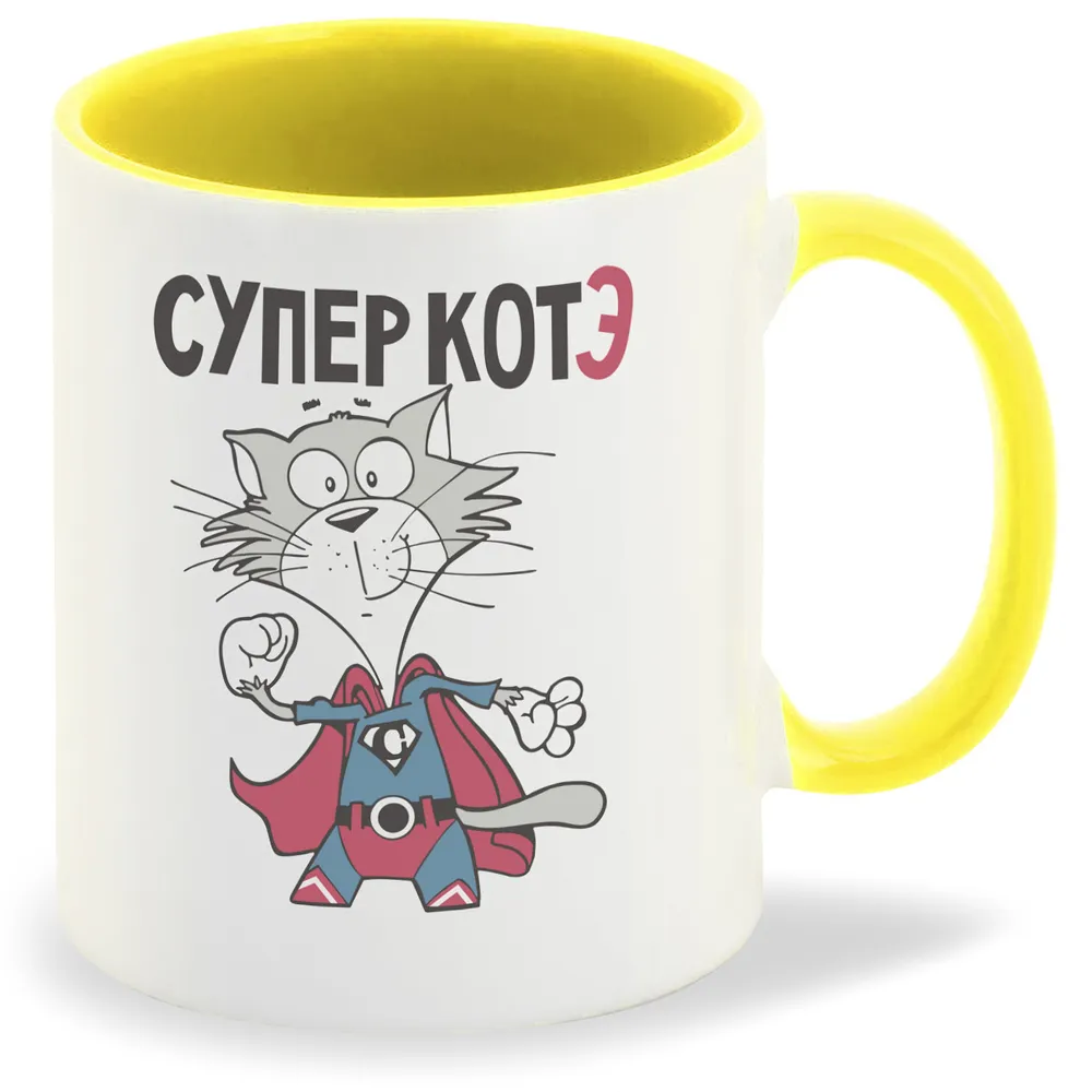 

Кружка CoolPodarok Прикол Супер котэ