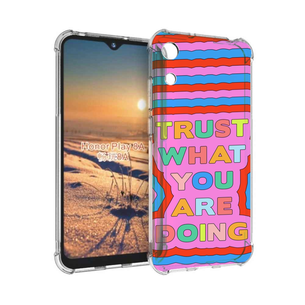 

Чехол бампер MyPads верь-в-то-что-ты-делаешь для Honor 8A, Прозрачный, Tocco