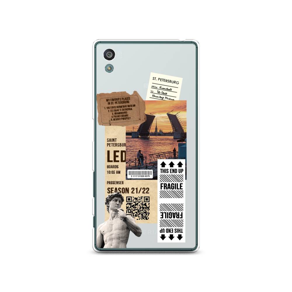 

Чехол на Sony Xperia Z5 (Z5 Dual) "Санкт-Петербург коллаж", Коричневый;бежевый;белый, 52150-6