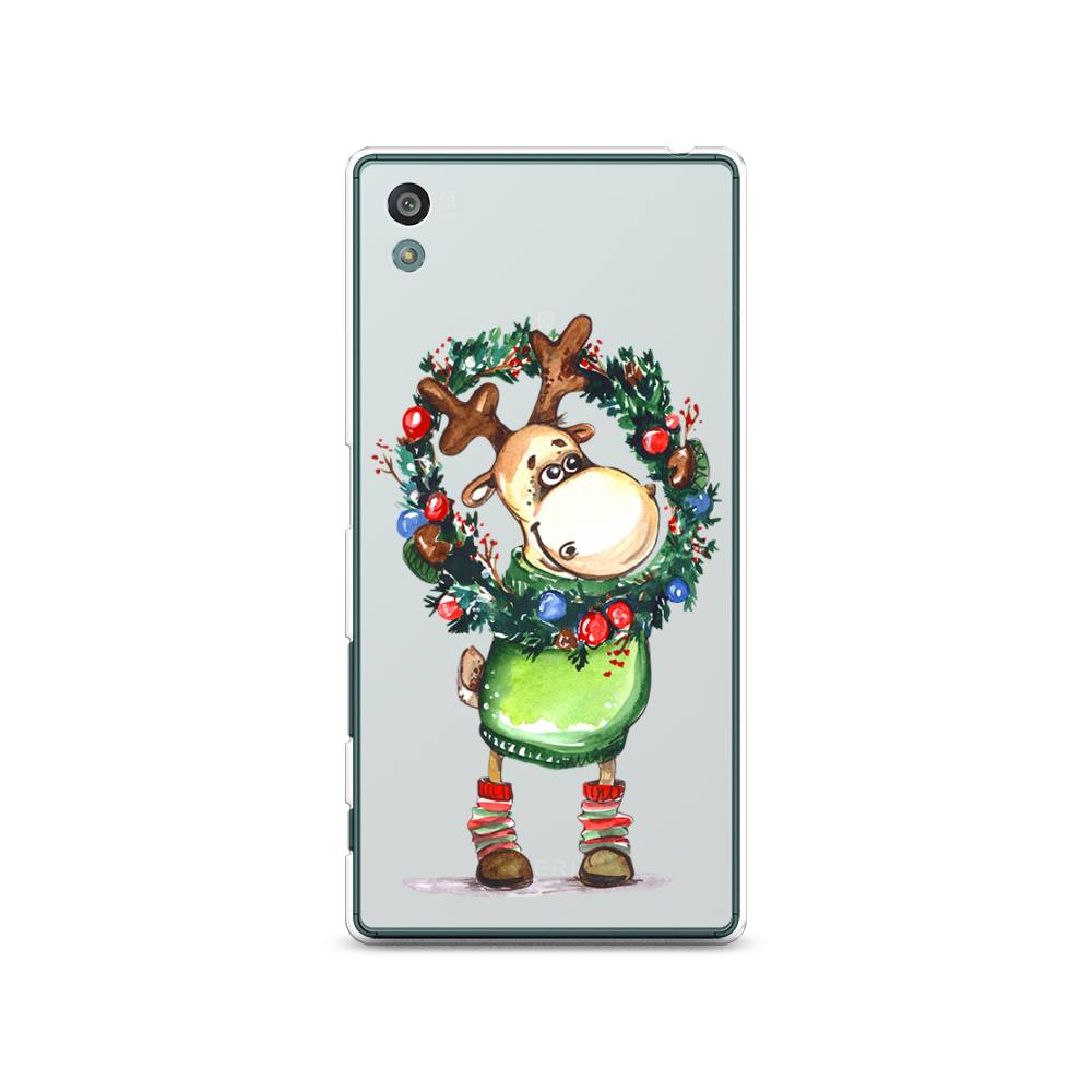 

Чехол на Sony Xperia Z5 (Z5 Dual) "Олень с новогодним венком", 52150-4