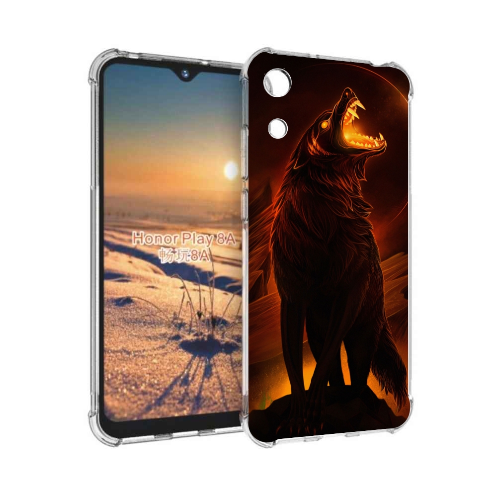 

Чехол бампер MyPads волчара с огнем внутри для Honor 8A, Прозрачный, Tocco