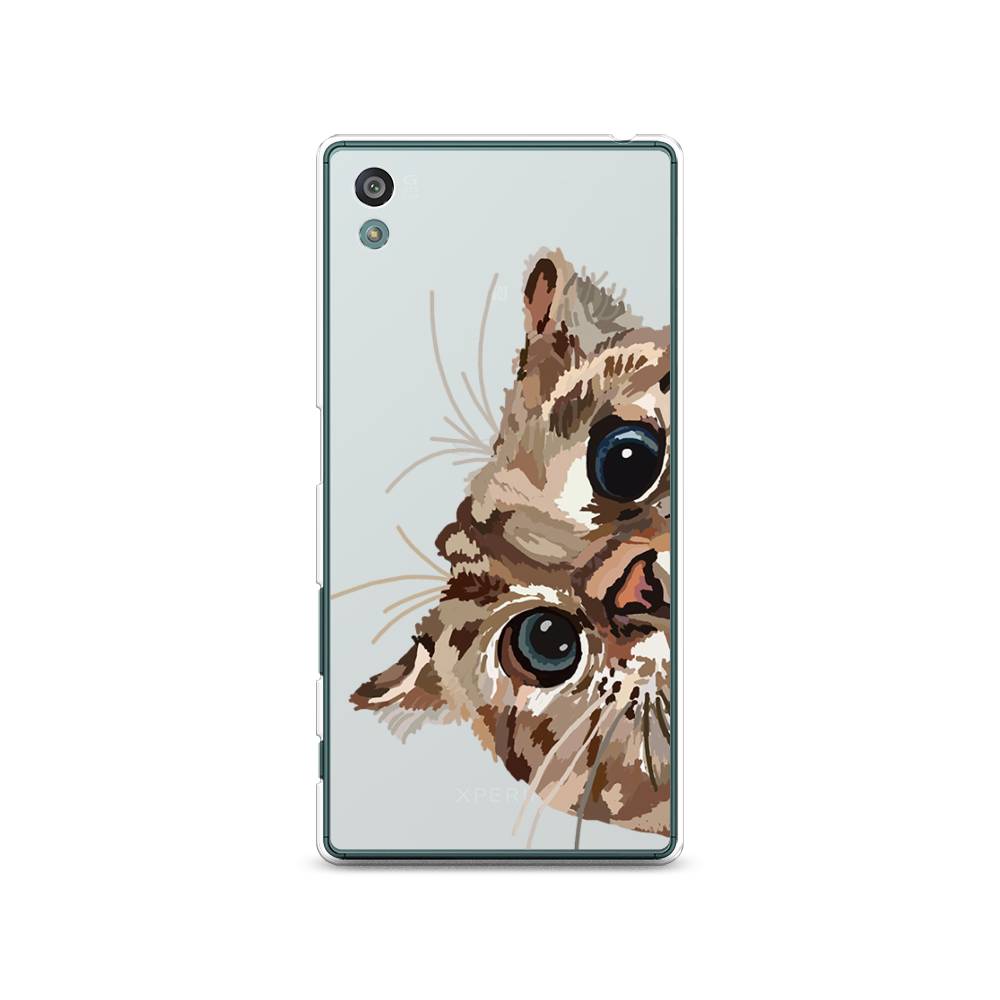 

Чехол на Sony Xperia Z5 (Z5 Dual) "Любопытный кот", Коричневый;синий;черный, 52150-1