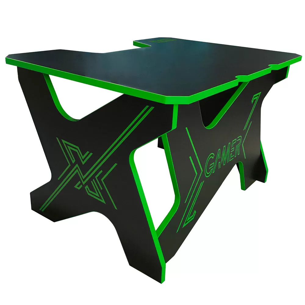 фото Компьютерный стол generic comfort gamer mini/ds/ne черный/зеленый