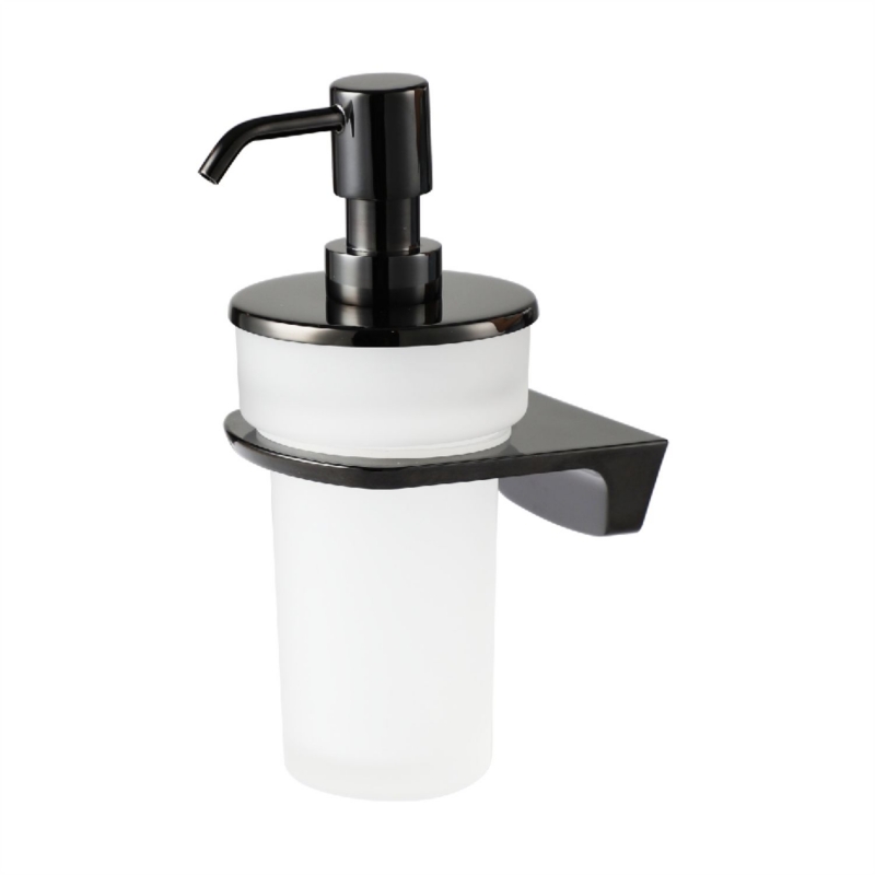 Дозатор для жидкого мыла WasserKRAFT Glan 5199, стекло, черный глянец