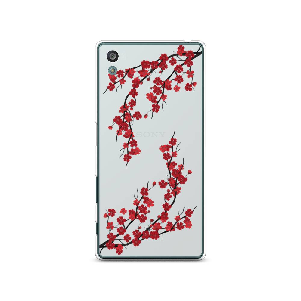 

Чехол на Sony Xperia Z5 (Z5 Dual) "Красная сакура", Красный;черный, 52150-2