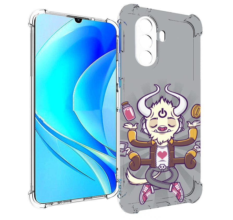

Чехол MyPads рогатый любитель поиграть для Huawei Nova Y70 / Nova Y70 Plus (MGA-LX9N), Прозрачный, Tocco