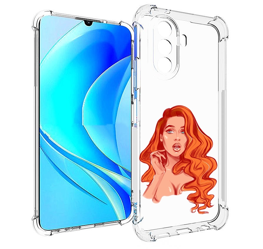 

Чехол MyPads рыжая-девушка-модельной-внешности женский для Huawei Nova Y70, Прозрачный, Tocco