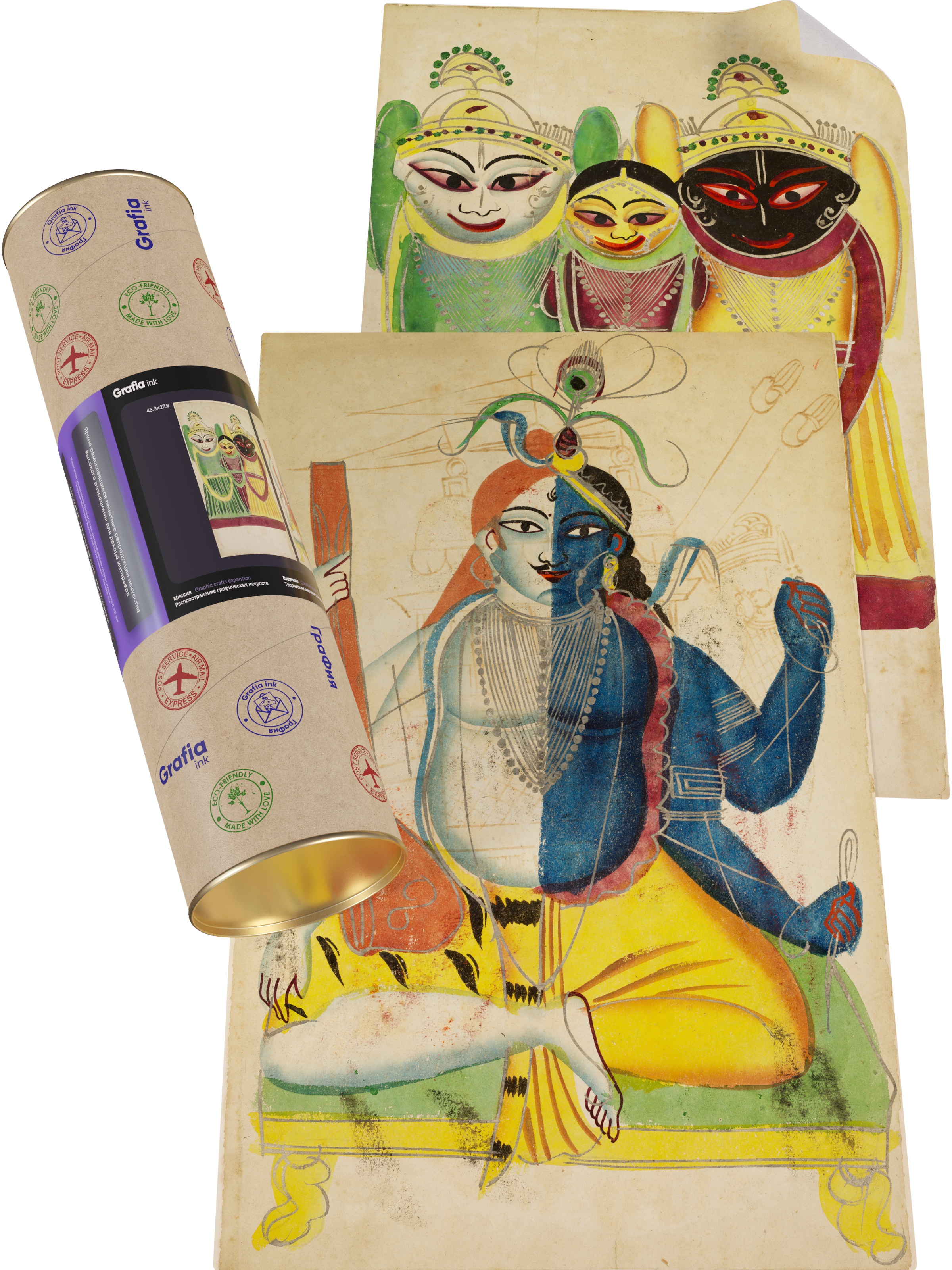 

Картины А3x2 Grafia.ink "Индия Калькутта Калигхат Джаганнатха + Харихара", Индия Калькутта: Калигхат Джаганнатха + Харихара