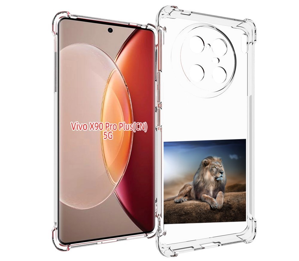 Чехол MyPads Лев-наблюдает для Vivo X90 Pro Plus