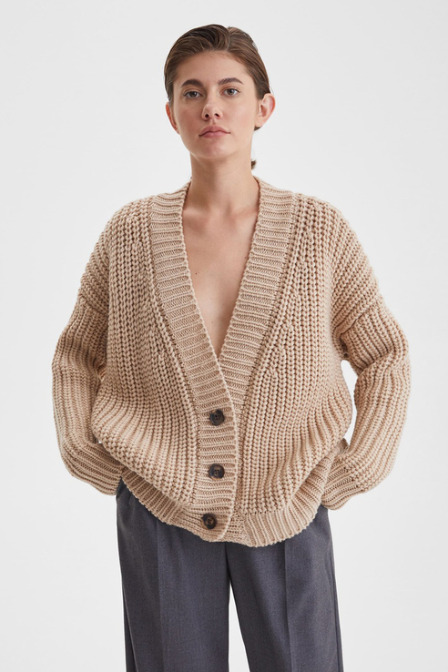 

Кардиган женский AIM Clothing C-318-PHR коричневый 40-46 RU, C-318-PHR
