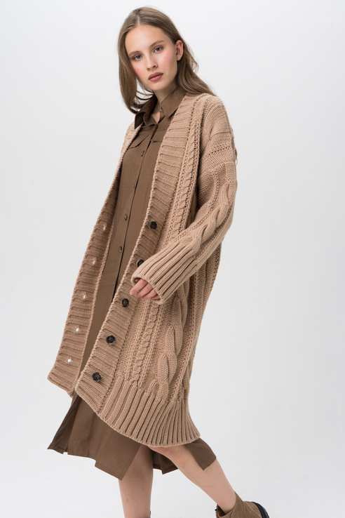 

Кардиган женский AIM Clothing C-319-PHR бежевый 40-46 RU, C-319-PHR