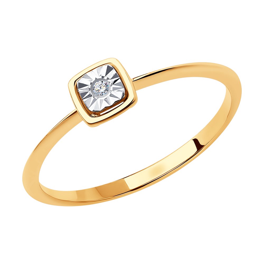

Кольцо из белого/красного золота с бриллиантом р.  Diamant 51-210-01246-1, 51-210-01246-1