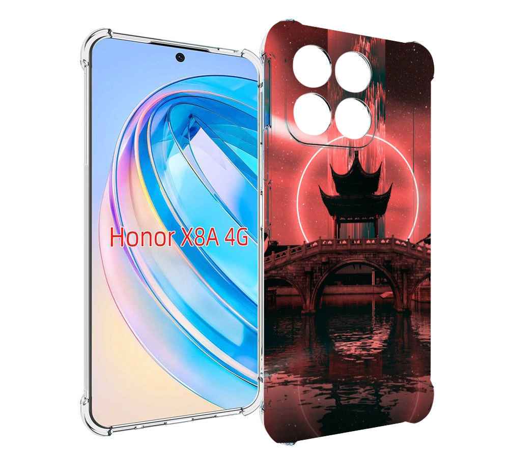 

Чехол MyPads японский мост красный фон для Honor X8a, Tocco