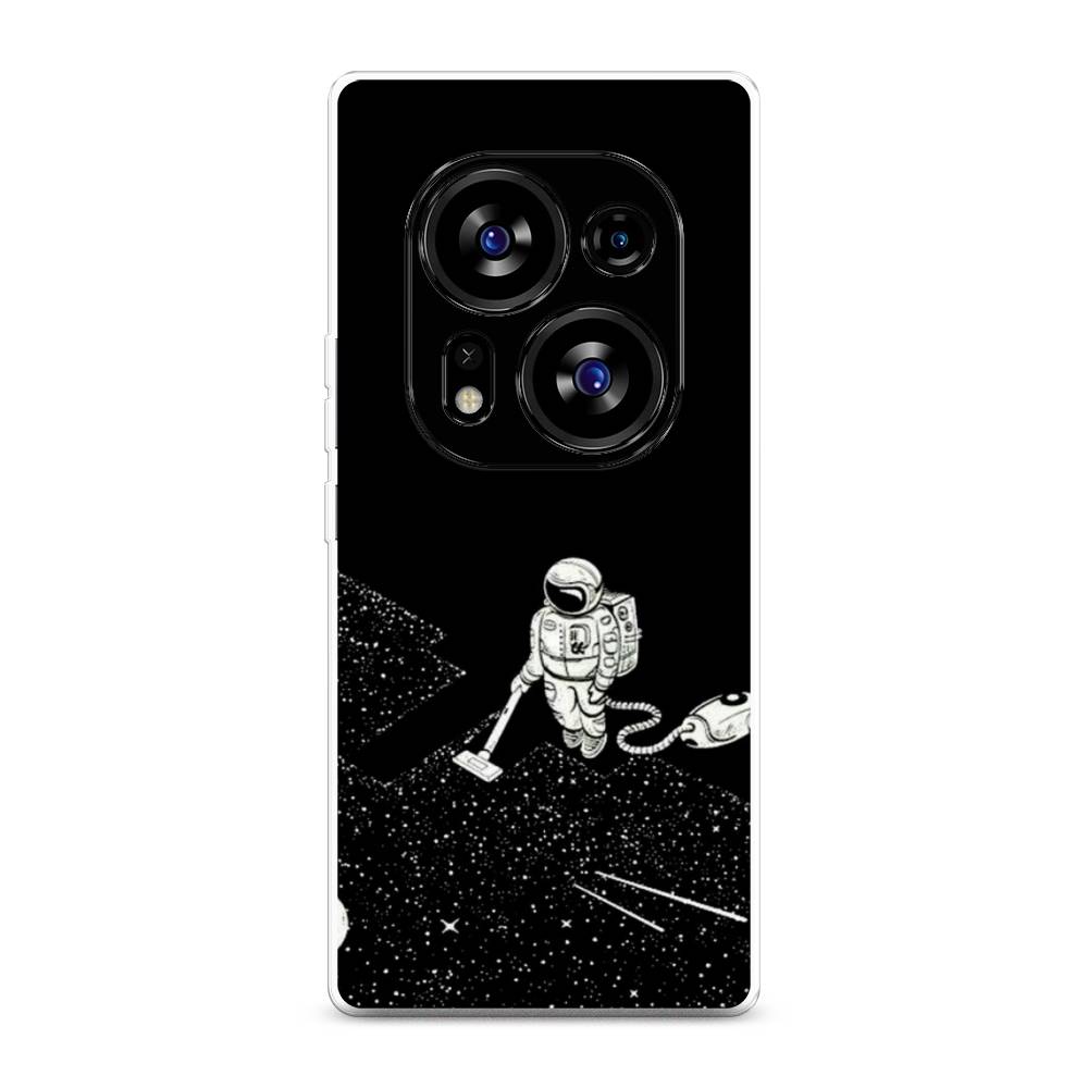 

Чехол Awog на Tecno Phantom X2"Космонавт с пылесосом", Белый, 303350-4
