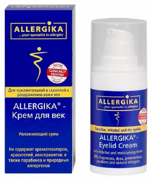 

Крем для век Allergika увлажняющий, 15 мл