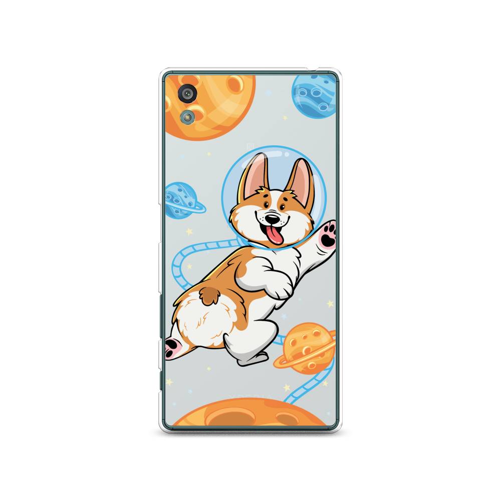 

Чехол на Sony Xperia Z5 (Z5 Dual) "Корги-космонавт", Голубой;бежевый;белый, 52150-1